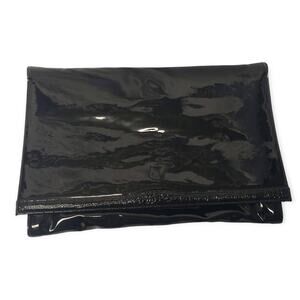 Vintage ANDE Black Evening Clutch w. Gold Strap Faux Leather Hand Bag Purse